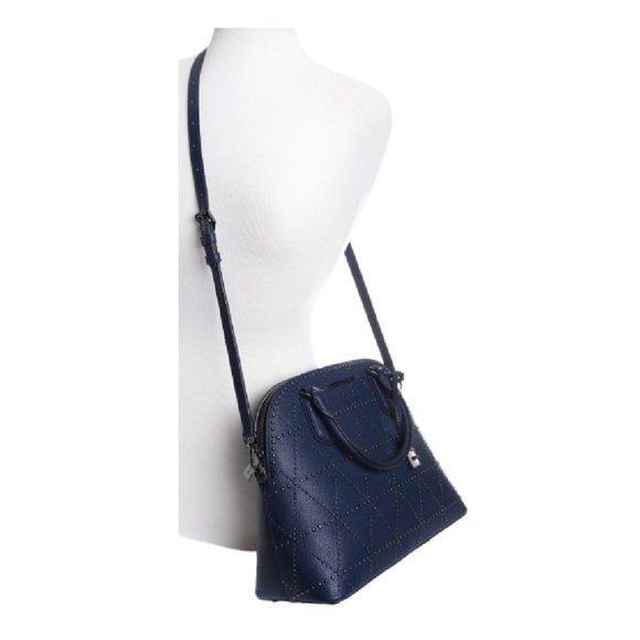 Michael Kors Navy/Cement Adele Lg Dome Satchel - Picture 2 of 13